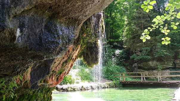 Fels, Wasserfall, Wald, Natur, Wasser