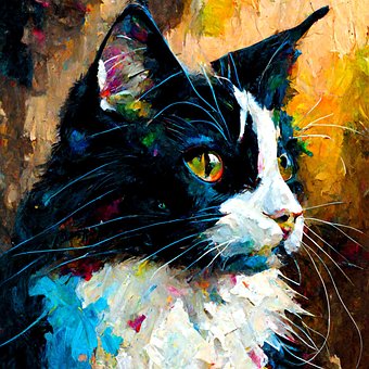 Free Tuxedo Cat illustration and picture