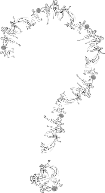 Free woman sports question mark illustration