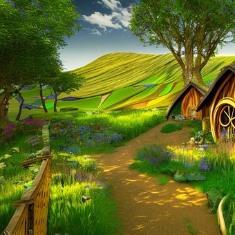 Landskap, Natur, Ramme, Art, Digital