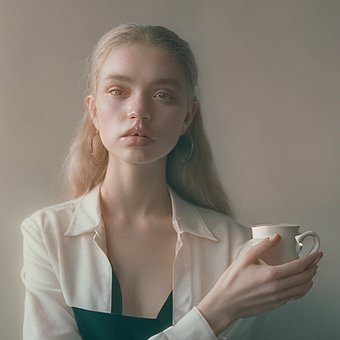 Kopp, Kaffe, Kvinne, Art, Digital