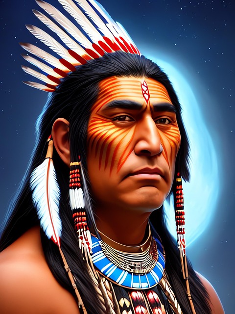 Free ai generated man native american illustration