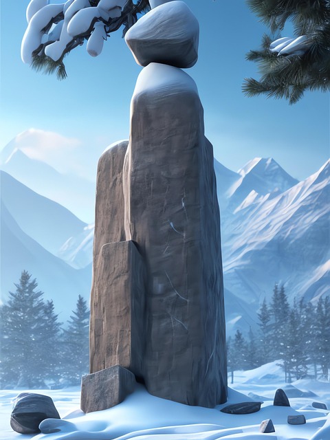 Free ai generated cairn winter illustration