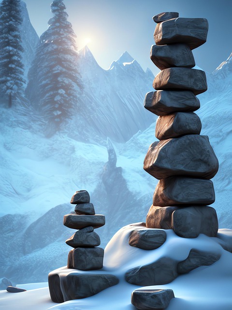 Free ai generated cairn winter illustration