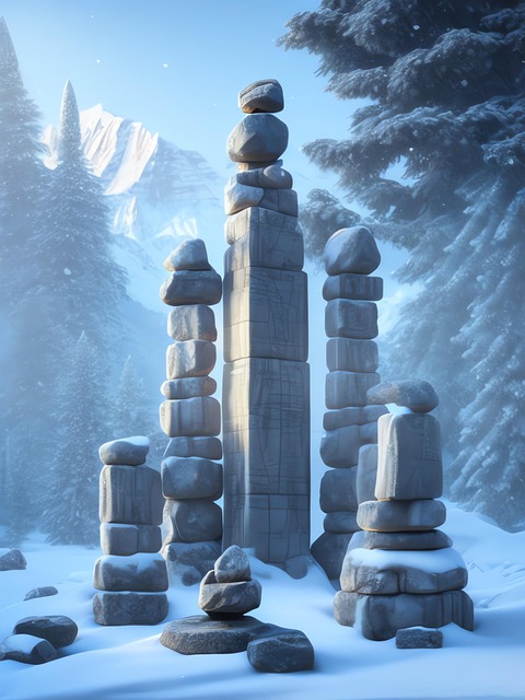 Free ai generated cairn winter illustration