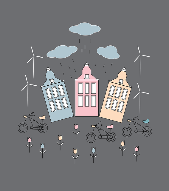 Amsterdam, Häuser, Tulpen, Niederlande