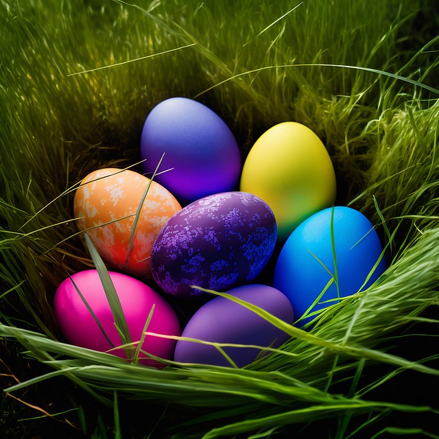 Free eggs easter grass illustration