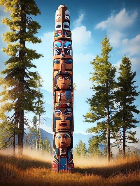 Download free HD stock image of Ai Generated Totem Free ai generated totem carved mast illustration