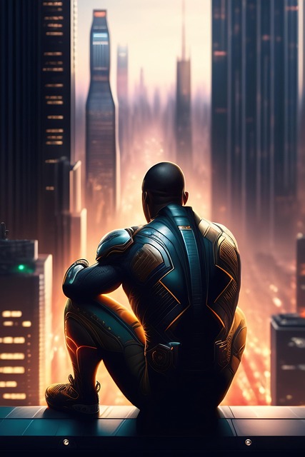Free ai generated man armour illustration