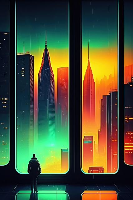 Free ai generated skyscraper building illustration