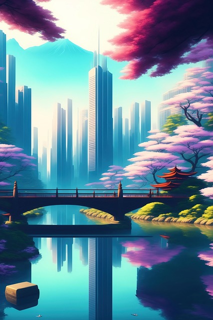 Free ai generated nature river illustration