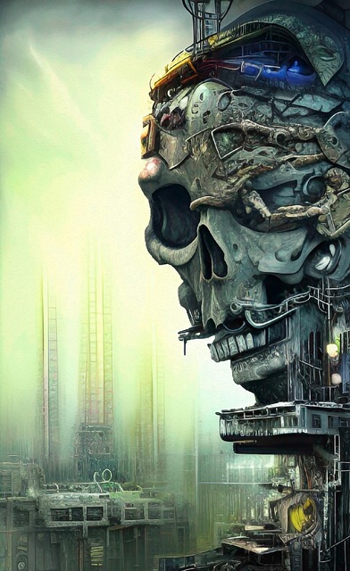 Free ai generated skull archaic illustration