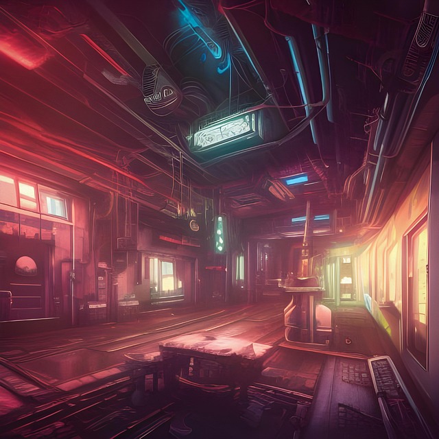 Free ai generated corridor futuristic illustration