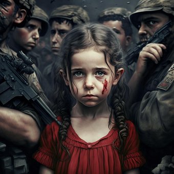 Ai Generado, Guerra, Niñita, Soldados