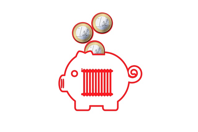 Free energy saving piggy bank energy transition illustration