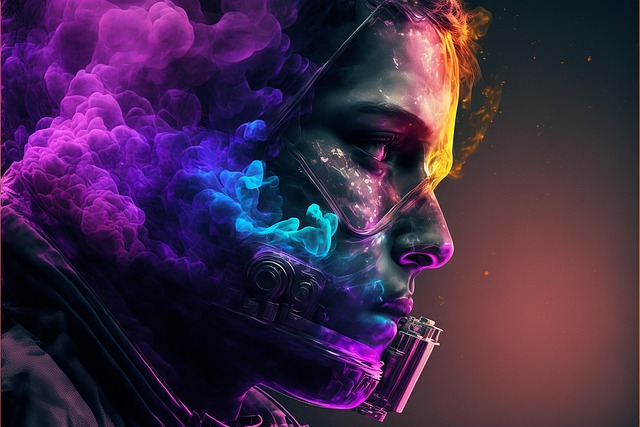Free woman smoke dust illustration