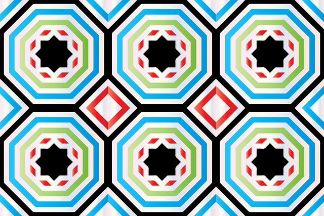 Free geometric pattern floral pattern colorful vector