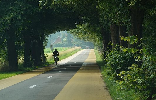 Cykel, Cyklist, Tunnel, Vej, Skygge