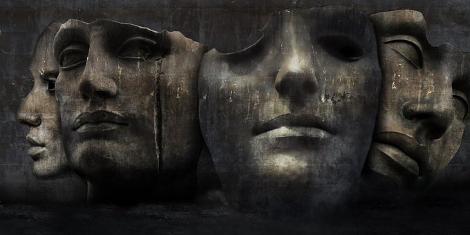 Rostos, Pedra, Homem, Escultura, Estátua