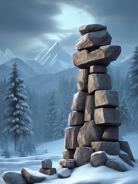 Free ai generated cairn winter illustration