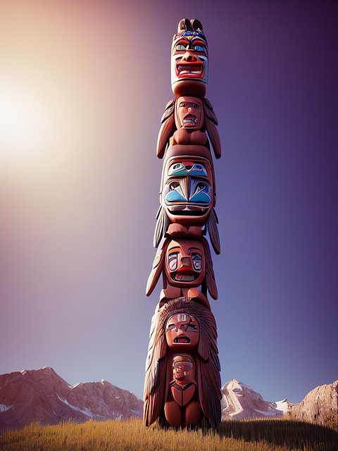 Download free HD stock image of Ai Generated Totem Free ai generated totem carved mast illustration