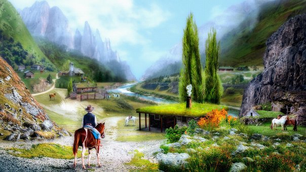 Landschaft, Natur, Kabine, Heimat