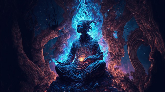Free meditation meditate colorful illustration
