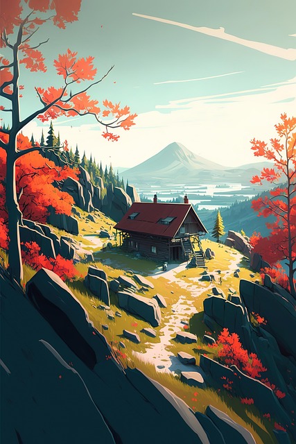 Free Mountains House illustration and picture