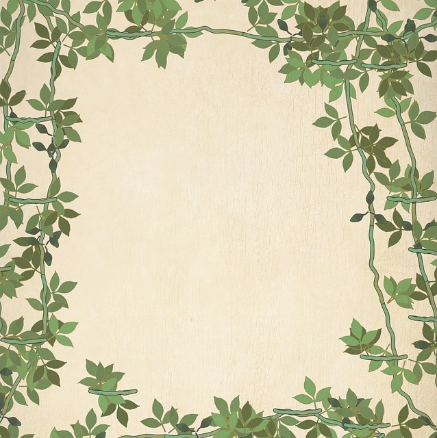 Free frame leaves parchment illustration