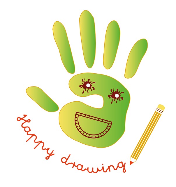 Free palm hand pencil illustration