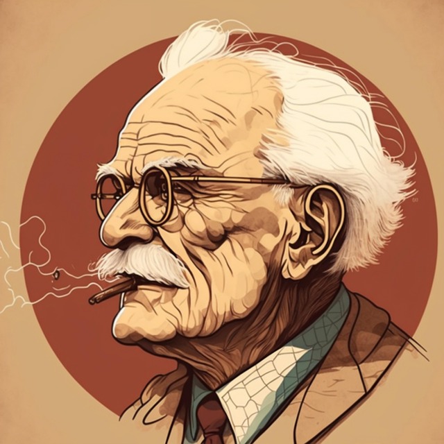 Free man cigar smoke illustration