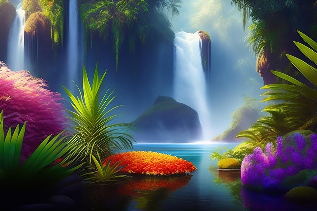 Free ai generated nature river illustration