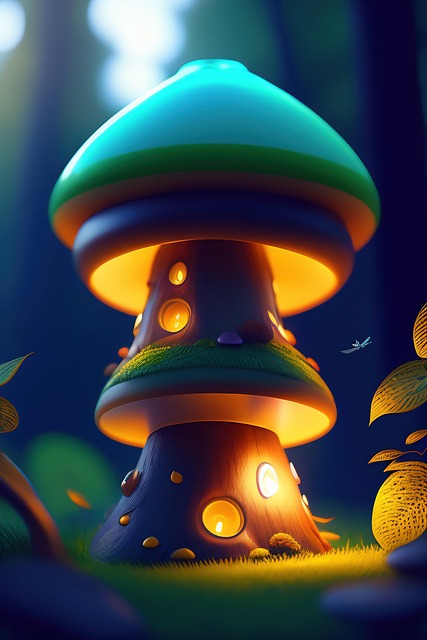 Free ai generated mushrooms art illustration