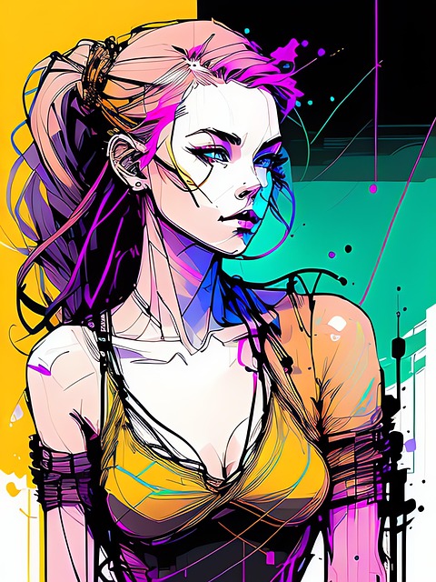 Free generated woman colorful illustration
