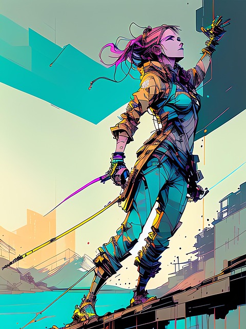 Free generated woman colorful illustration