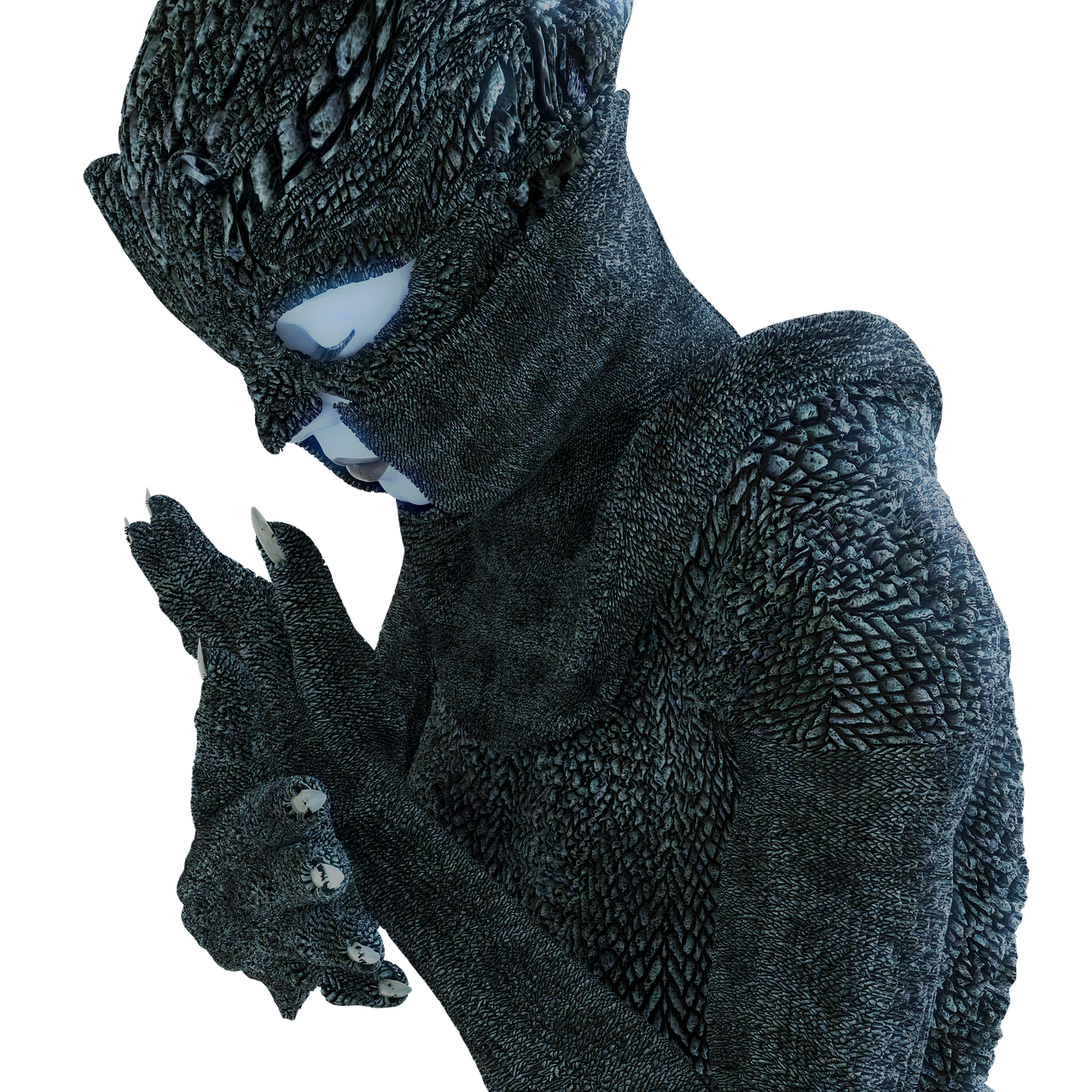 Free alien pensive character illustration