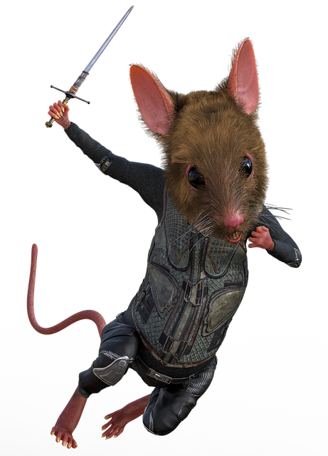 Free storybook mouse mouse warrior illustration
