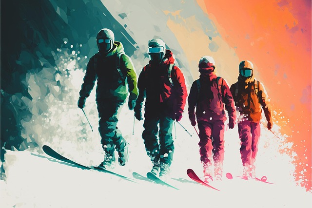 Free photo ski abstract illustration