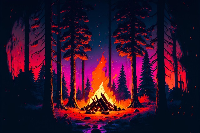 Free photo woods fire illustration