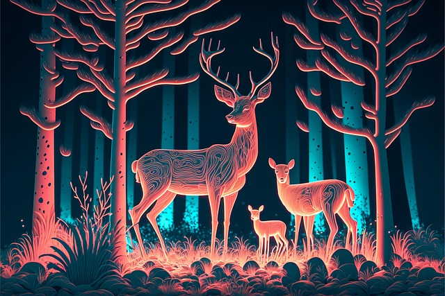 Free photo wildlife deer illustration
