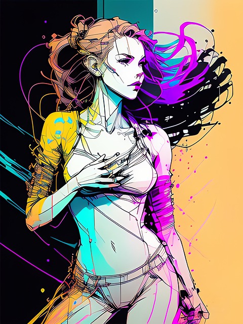 Free generated woman colorful illustration