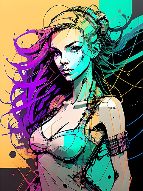 Free generated woman colorful illustration