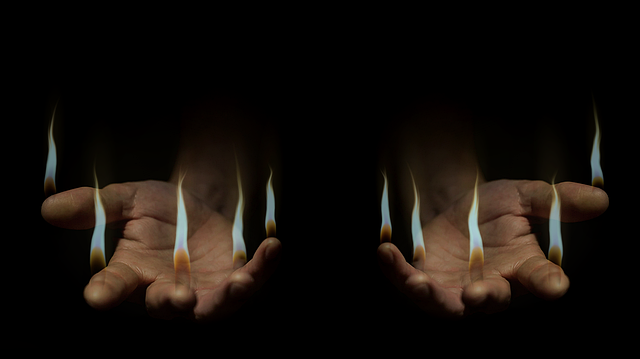 Hände, Flamme, Feuer, Fantasie