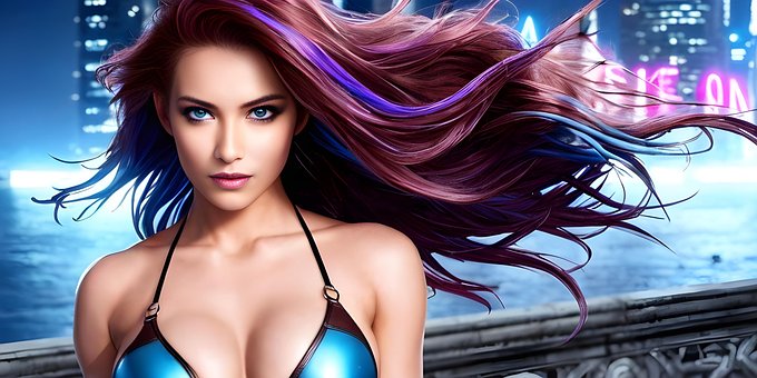 Free Woman Neon photo and picture