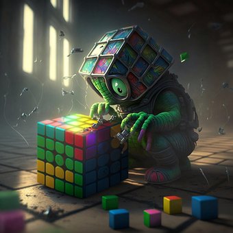 Free Alien Rubiks Cube illustration and picture