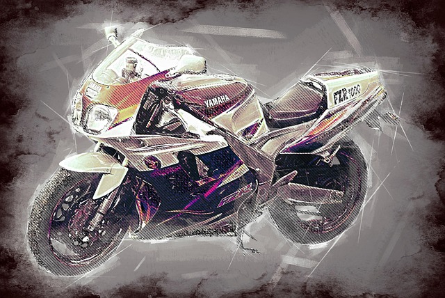 Free motorcycle race bike yamaha fzr1000 illustration