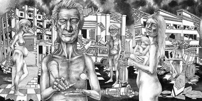 Free War Civilians illustration and picture