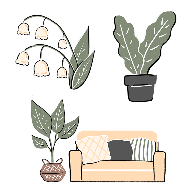 Free flower leaf interior illustration