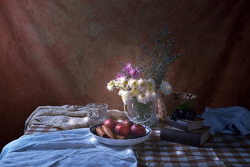 Flor, Vidrio, Bocadillo, Manteles