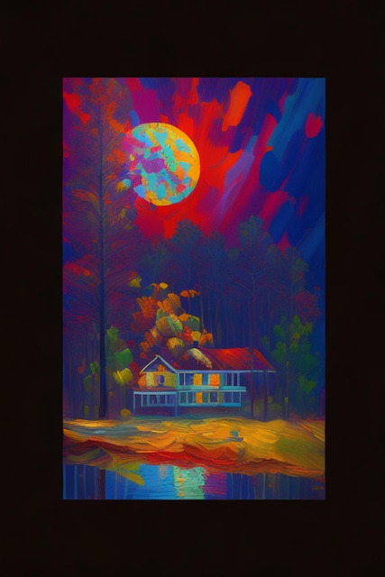 Landschaft, Wasser, Farbe, Ölgemälde